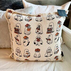 NEW Cynthia Rowley Large Square Ghosts Reading Books Pillow